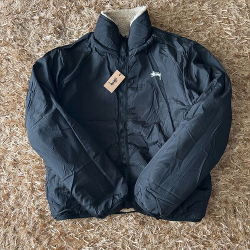 Stussy Sherpa Reversible Jacket new, white, size M