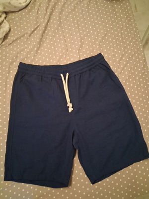 Alcott men's bermuda shorts new, linen fabric, size M, blue