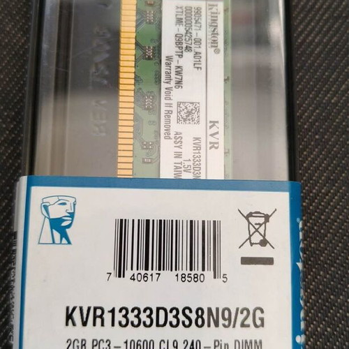Kingston ValueRAM KVR1333D3S8N9/2G DDR3 2GB 1333 MHz CL9 new