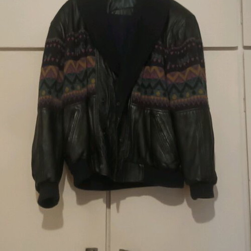Men's leather napa jacket Italian like new, black, size L