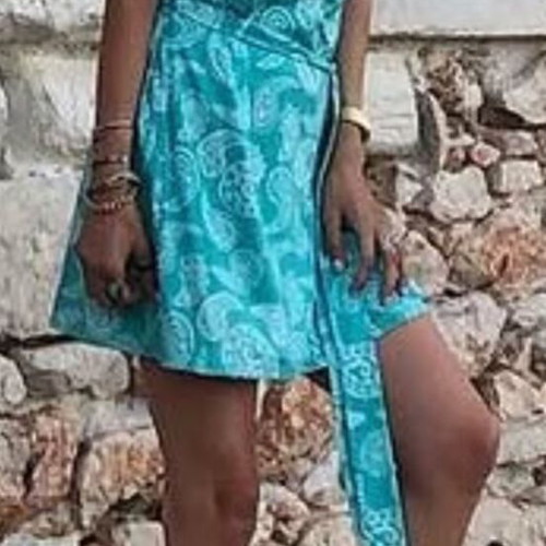 Hemithea Women's Dress paisley turquoise like new