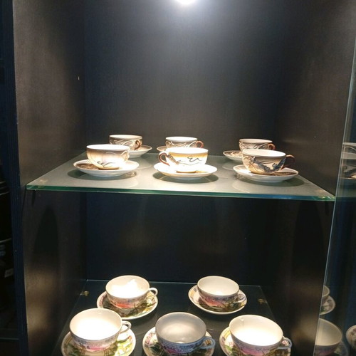 Handmade Japanese sake and tea cups like new, set of 16 pieces