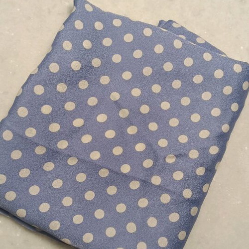Polka dot georgette fabric like new, vintage purple-light blue with white dots