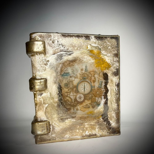 Unique wax book decoupage
