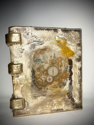 Unique wax book decoupage