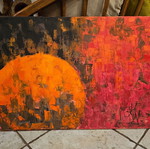 Ελαιογραφία με σπάτουλα «Η Πανσέληνος» 50x70 εκ., καινούργια