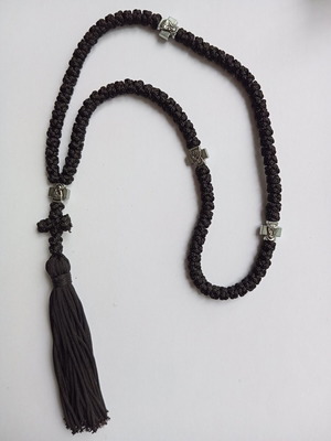 Komboskini 100 Knots Black with Metal Elements New