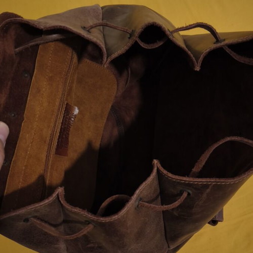 Kouros Leather Backpack like new, large brown 45x40x22 cm