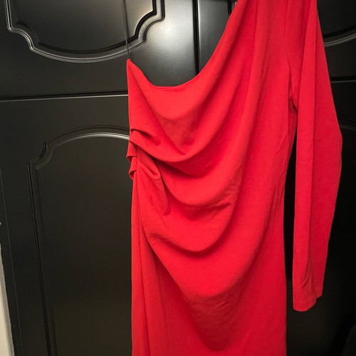 H&M mini one-shoulder dress new, red, size L