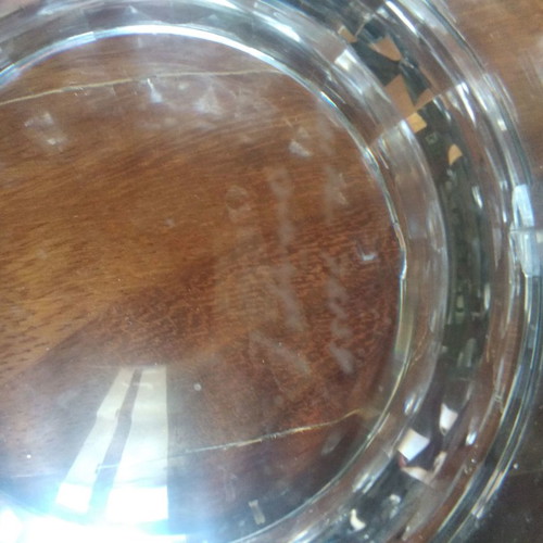Two Kosta Boda crystal ashtrays new with stamp and numbering