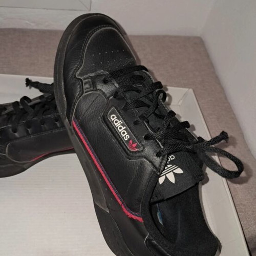 Adidas Continental 80 leather sneakers, size 38 2/3, black
