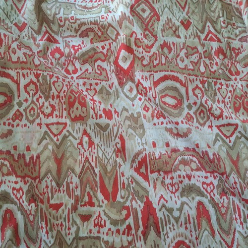 Stradivarius L blouse used, white and red, short sleeves