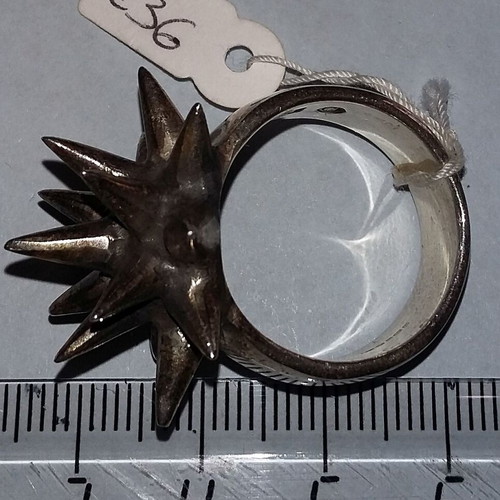 Silver ring 925 new, black and silver