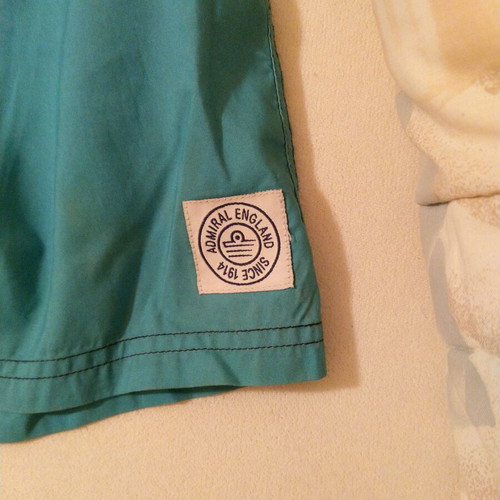 Admiral swim shorts used, medium size, blue multicolor