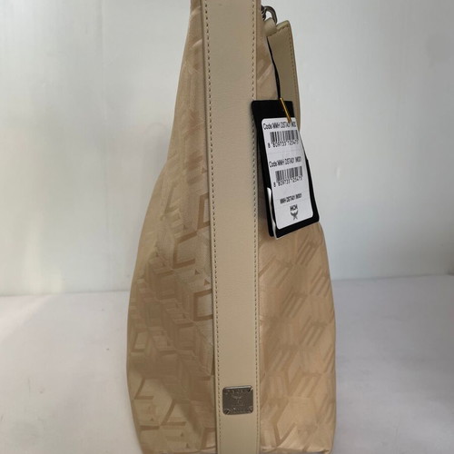 MCM Aren Monogram Jacquard Tote Bag New Beige