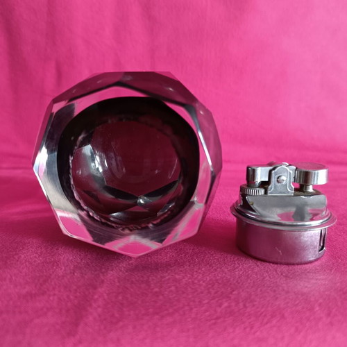 MuranoVintage table lighter handmade glass Murano Flavio Poli like new