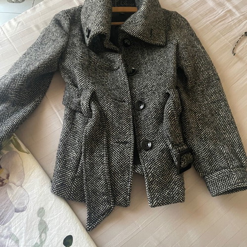 H&M houndstooth black and white coat small like new