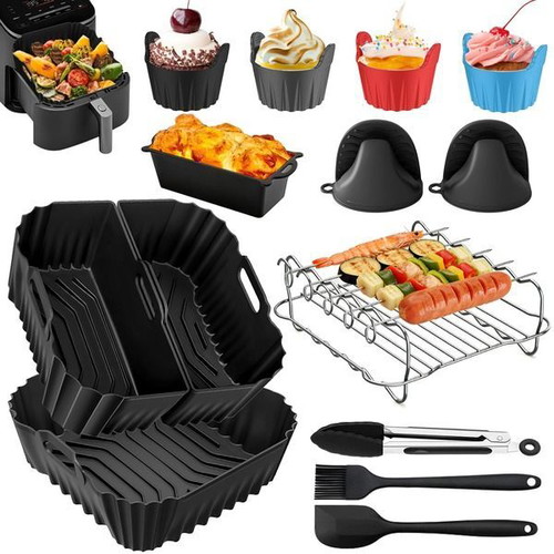 Airfryer accessories set for Cosori and Philips 6.2 l with silicone molds and grill rack
