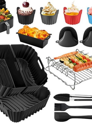 Airfryer accessories set for Cosori and Philips 6.2 l with silicone molds and grill rack