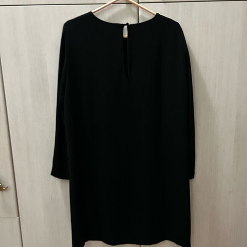 Zara black classic dress like new with metallic details