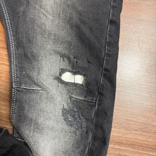 Brokers men's denim jogger size 30 black/grey with rips