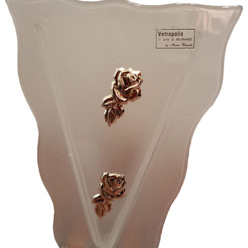 Vetropolis Murano Glass Vase by Mario Bizzoti, new