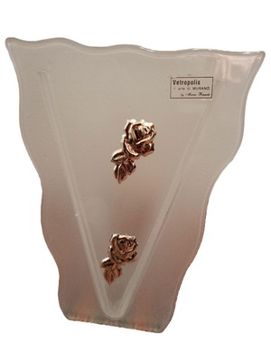 Vetropolis Murano Glass Vase by Mario Bizzoti, new