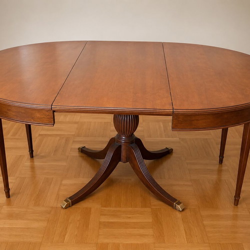 Saridis Extendable Dining Set Round to Large Oval with 8 Velvet Chairs Like New