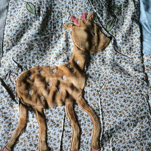 Baby bedding set with pillowcase and plush reindeer like new