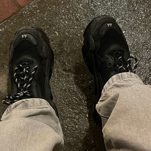 Balenciaga Triple S used black sneakers size 44