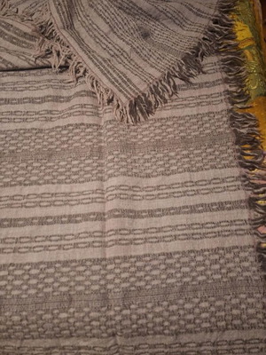 Wool woven throw by Skoulidis new chocolate brown