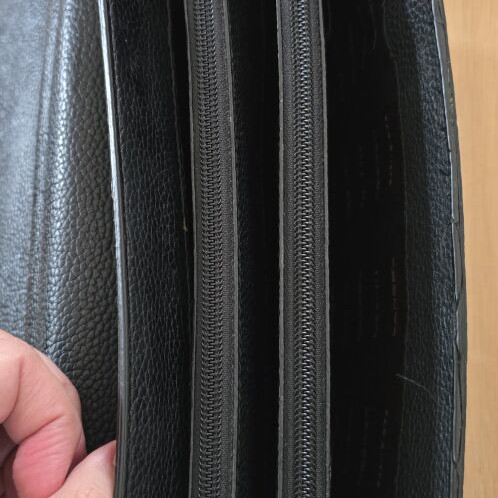Lancel Paris leather briefcase used, black professional