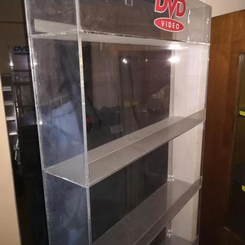 Plexiglass Stand used, transparent shelving unit 2m height