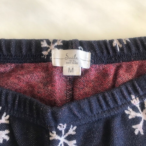 Happy People winter pajama set dark blue with Christmas designs like new