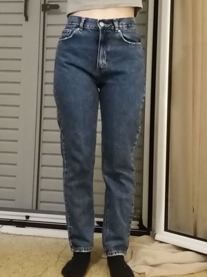 Pull & Bear high-waisted cotton denim jeans size S new, faded blue