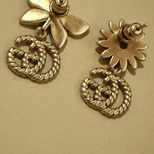 Gucci earrings with crystals and Interlocking G