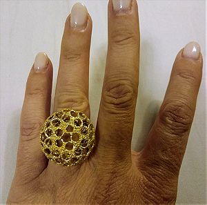 Δαχτυλίδι επίχρυσο από ασήμι 925