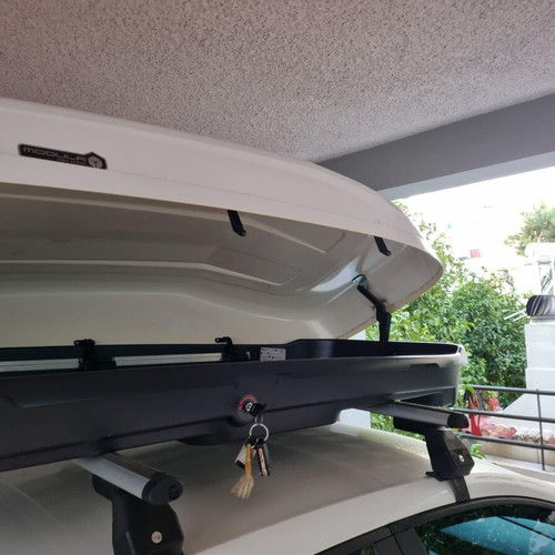 Modula Evo Car Roof Box used, 430 lt capacity, white matte