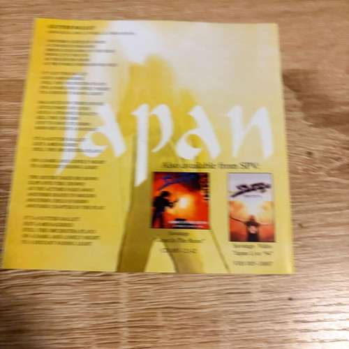Savatage Japan Live '94 booklet used, original insert