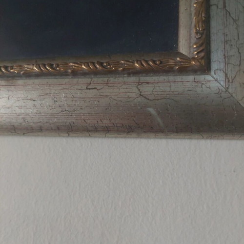 Vintage painting with seascape used, classic nautical depiction