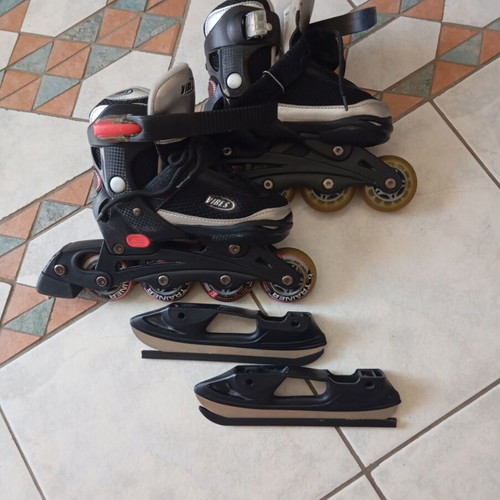 Vibes 2-in-1 Kids Inline Skates with Ice Blades, Like New, Sizes 28–31