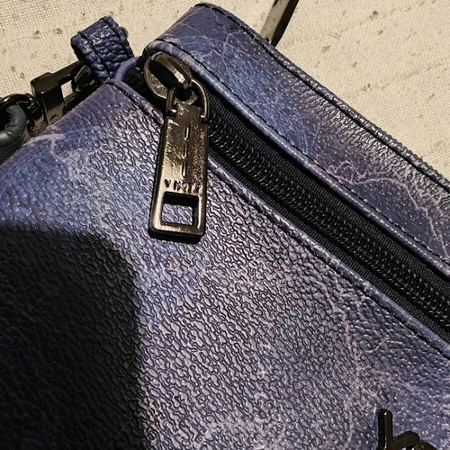 Y Not? Wristlet clutch new, white and blue