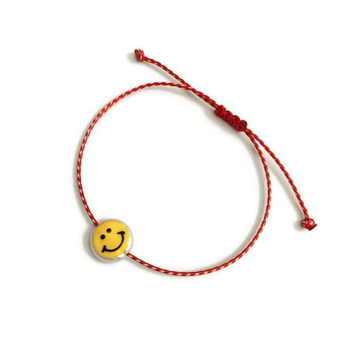 Martaki smile bracelet with pearl and enamel, new, multicolor