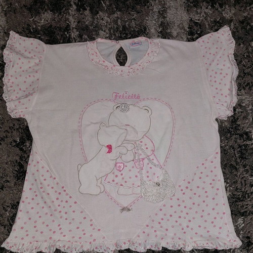 Felicita children's pajama used for 8 years old, white and pink