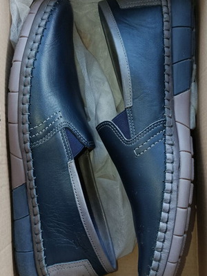 Boxer Air men's leather shoes size 42 new, grey and blue