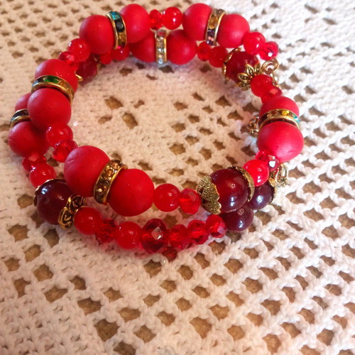 Boho handmade red bracelet new