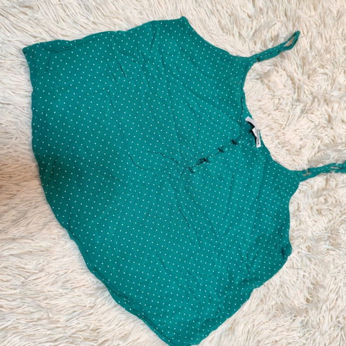 Spaghetti strap top used, size Small, green