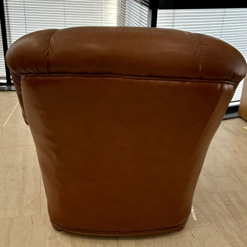 Armchair made of genuine leather used