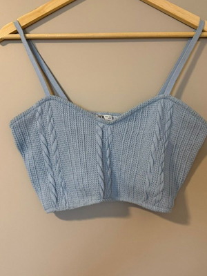 Zara crop top like new, blue, size M