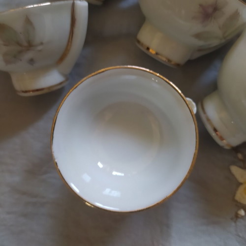 Vintage Japanese Sake Cups Set of 6 with Whistle